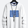 New Solid Color Contrast Color Long Sleeve Men's Sweatshirt