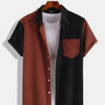 Paneled Color Contrast Corduroy Shirt