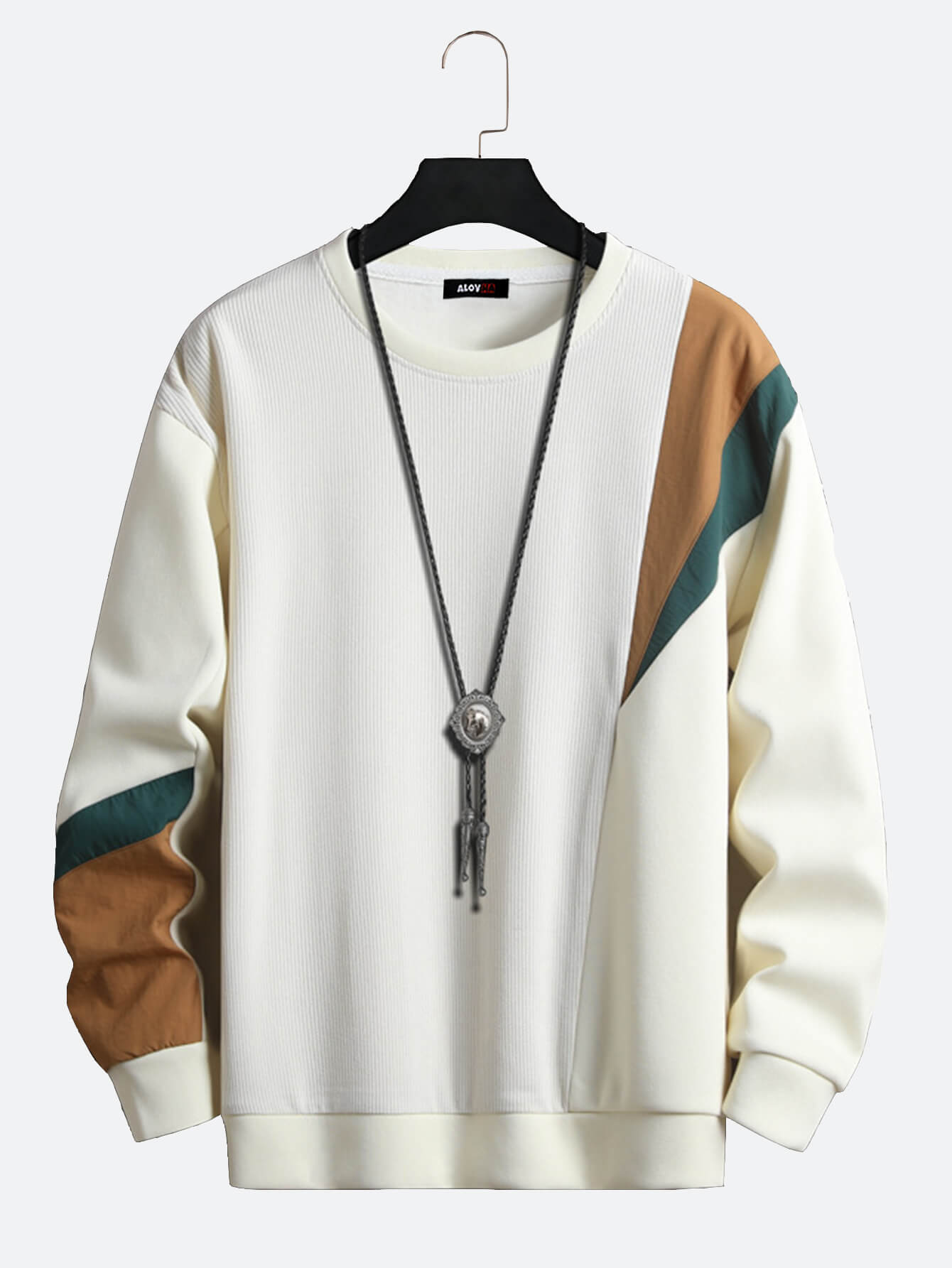 Relaxed Patchwork Cotton Long-Sleeved Street Sweatshirt