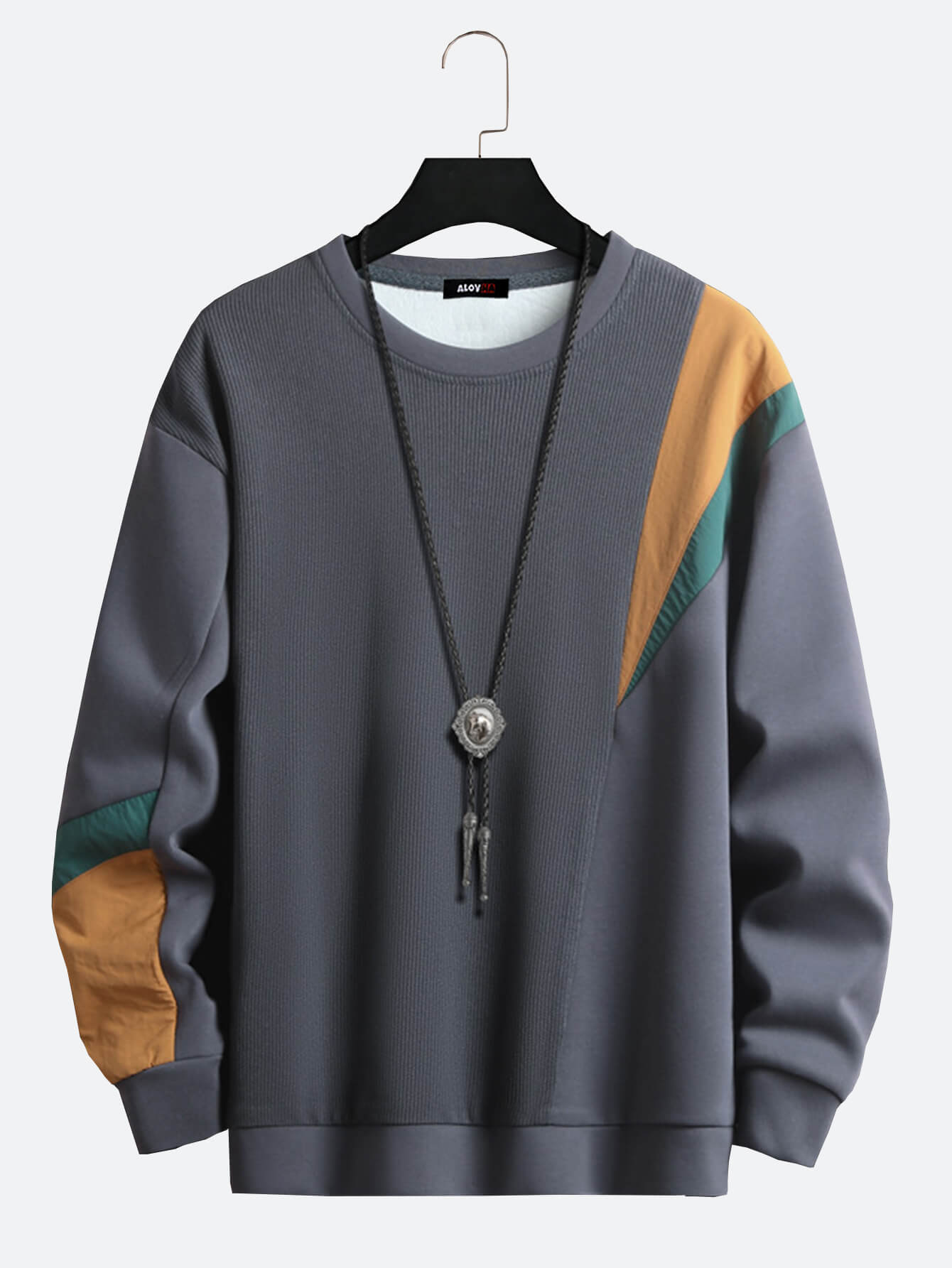 Relaxed Patchwork Cotton Long-Sleeved Street Sweatshirt