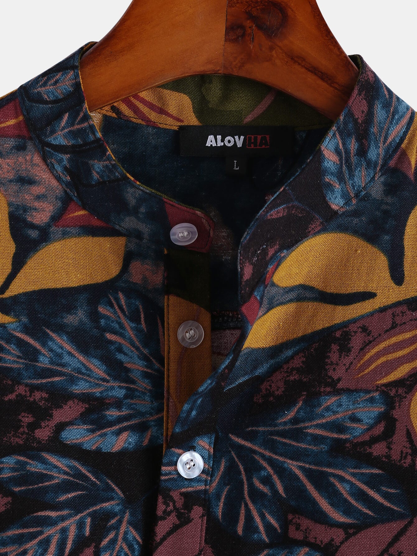 Resort Vintage Leaf Print Shirt