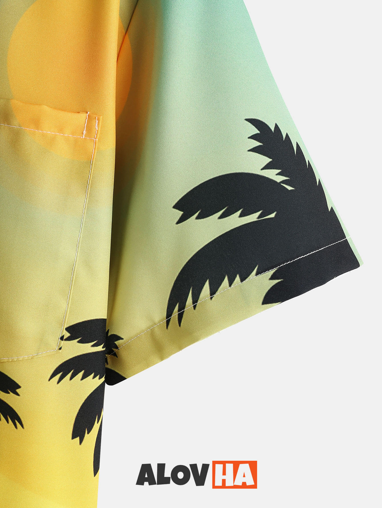 Resort Wind Sunset Coconut Tree Print Shirt