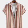 Retro Casual Striped Lapel Shirt