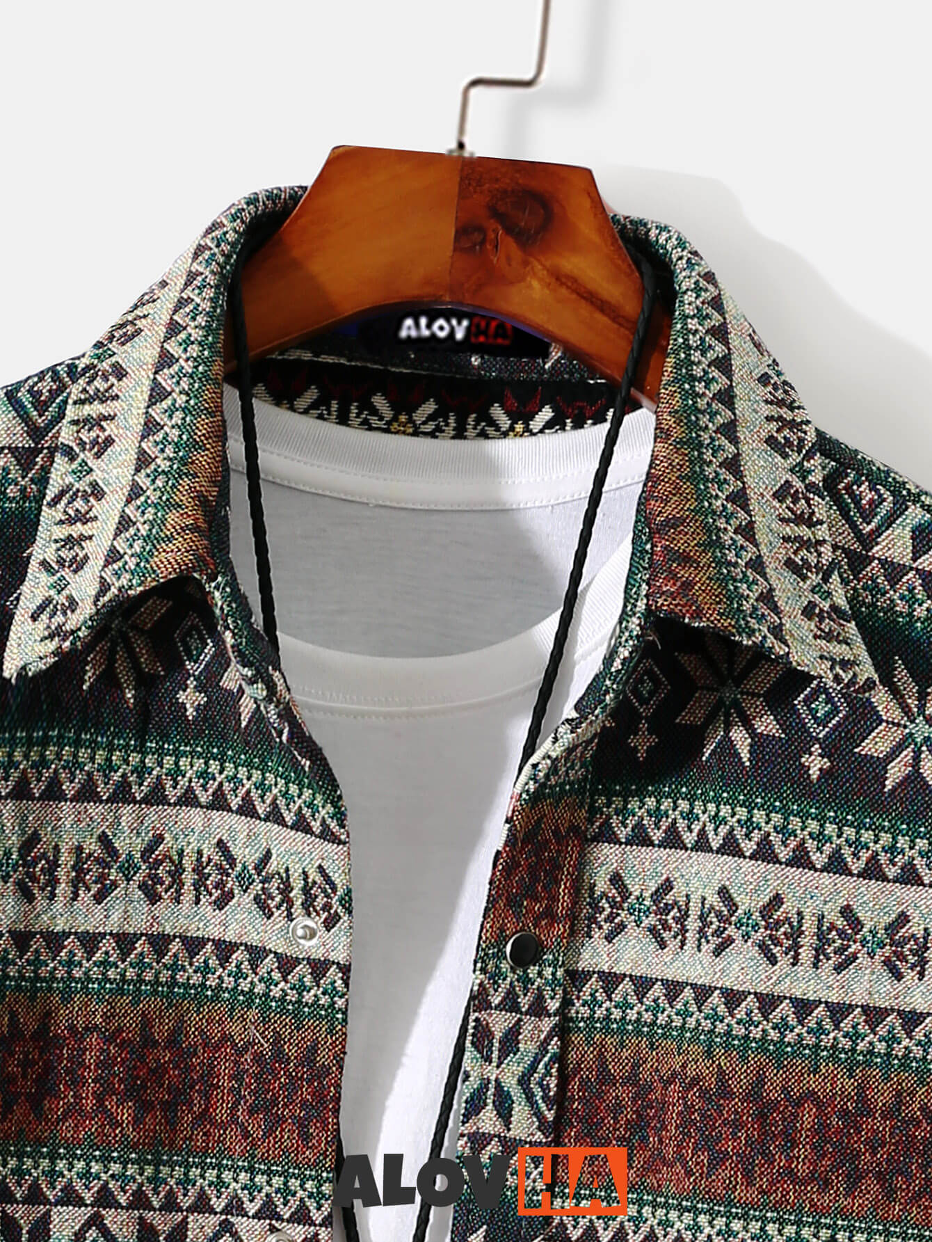 Retro Ethnic Wool Shirt Men's Graphic Personality Shirt Jacket