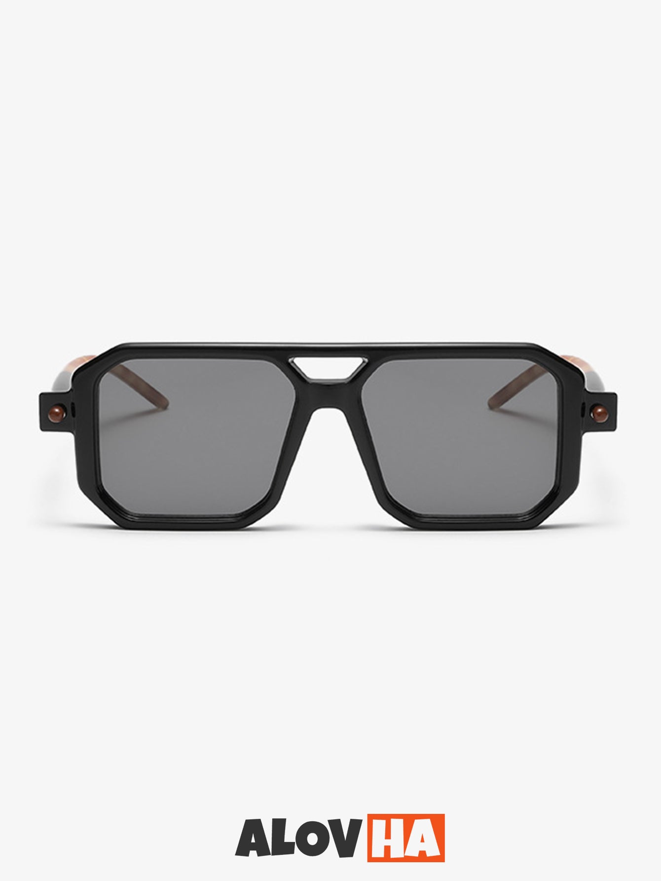 Matte Frame Retro Square Oversized Polarized Sunglasses