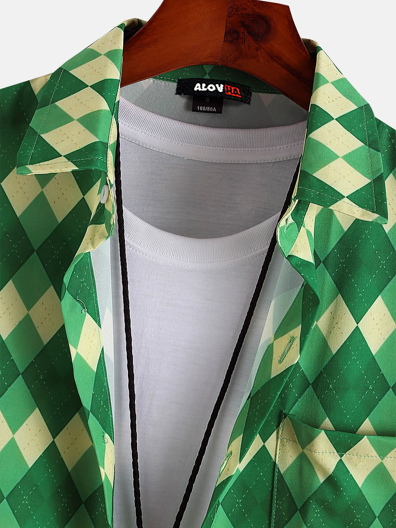 Rhombus Check St Patricks Day Print Shirt