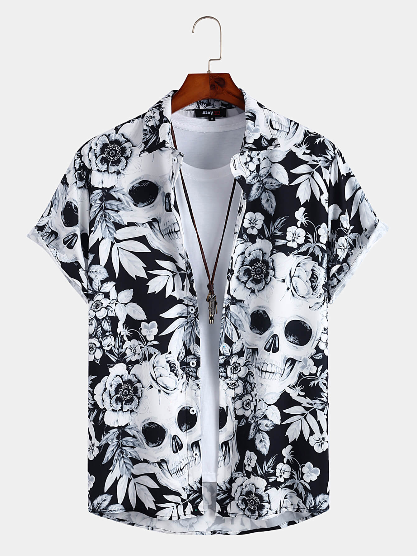 Rose-Skull Print Street Shirt