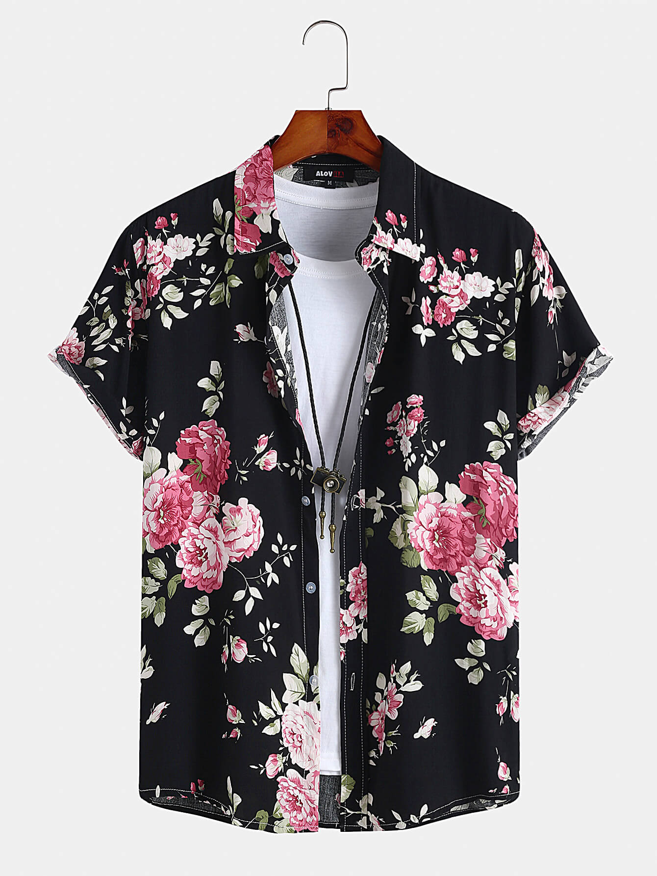 Rose Print Hawaiian Shirt