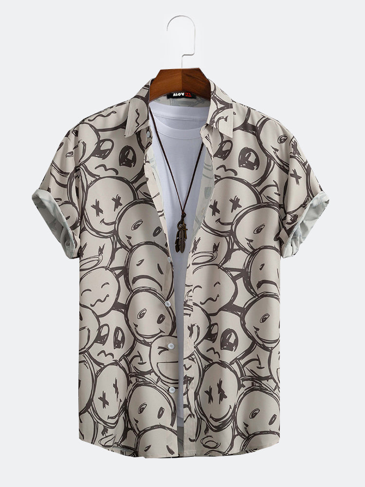 Relaxed Smiley Print Shirt