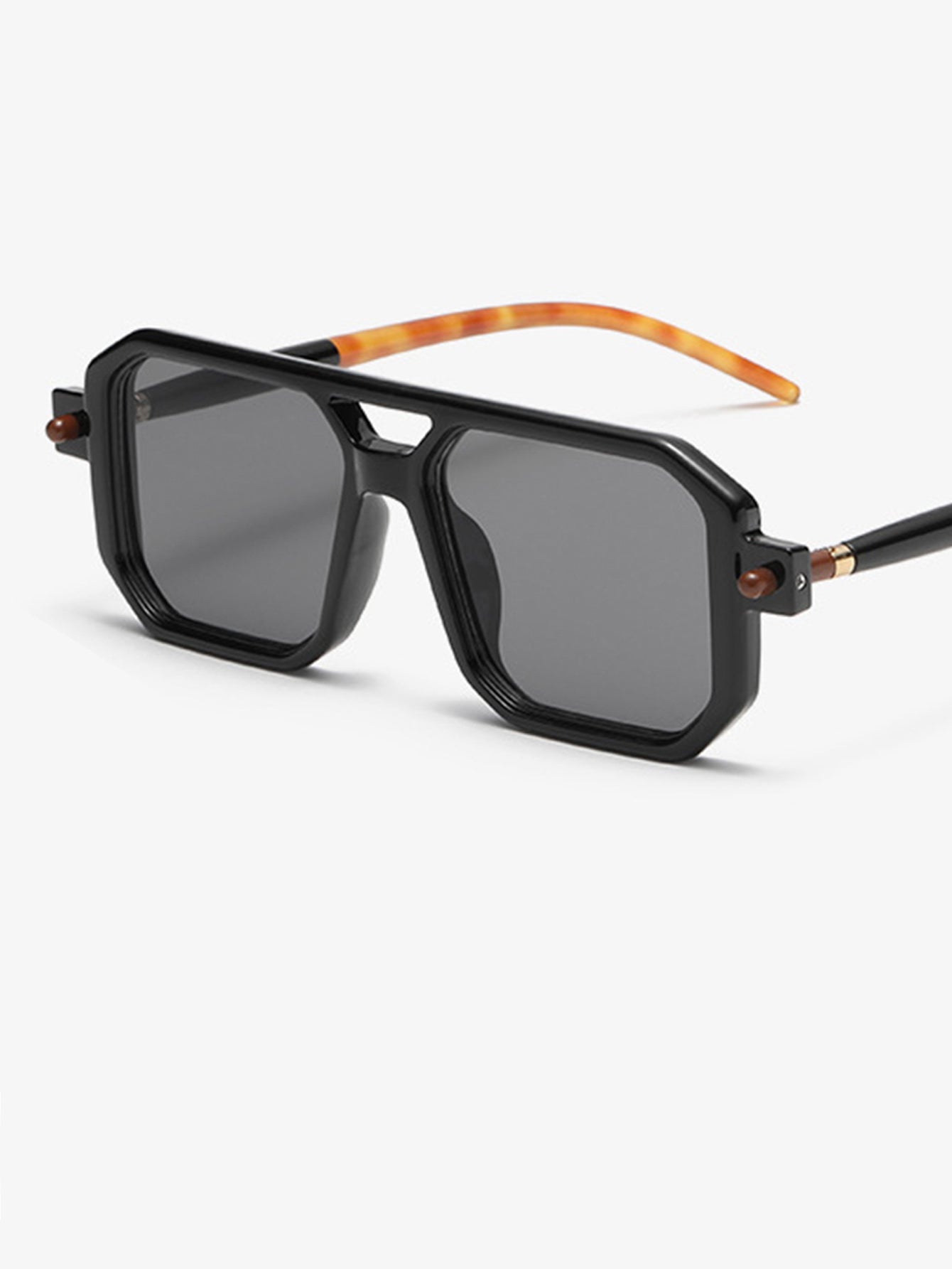 Matte Frame Retro Square Oversized Polarized Sunglasses