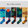 5 Pairs Of National Style Artistic Colorful Socks