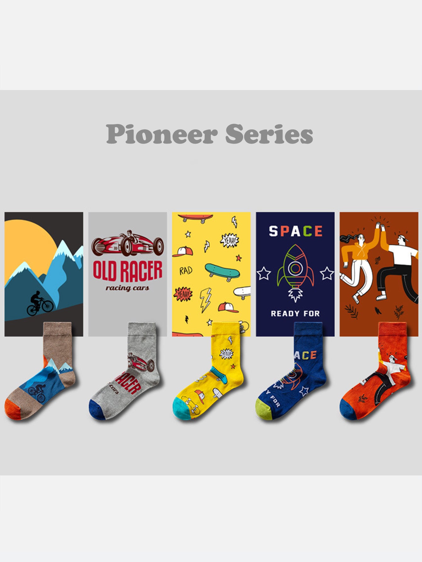 5 Pairs Of Colorful Socks From The Travel Series