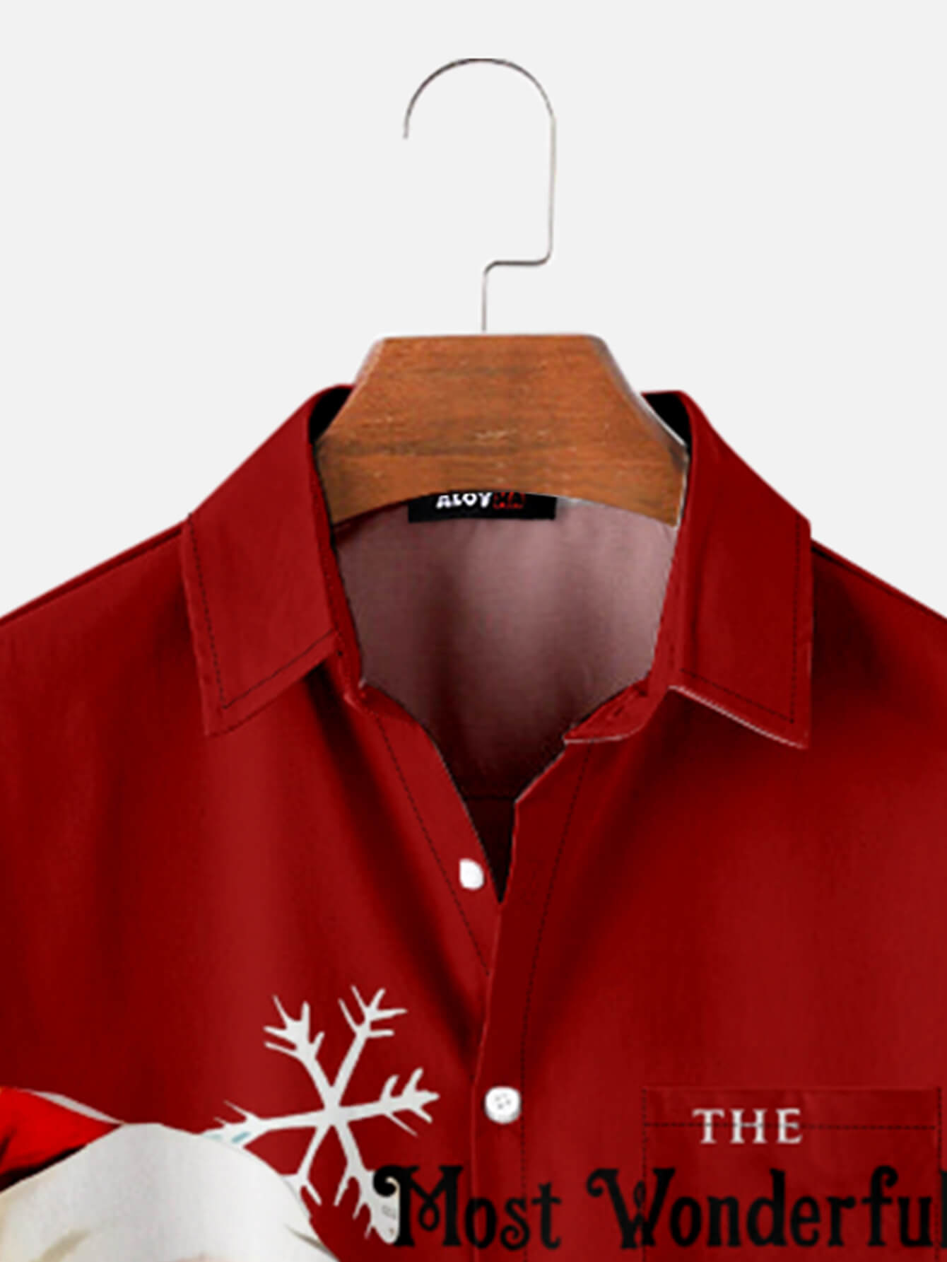 Santa Claus Drinks Beer Lapel Shirt