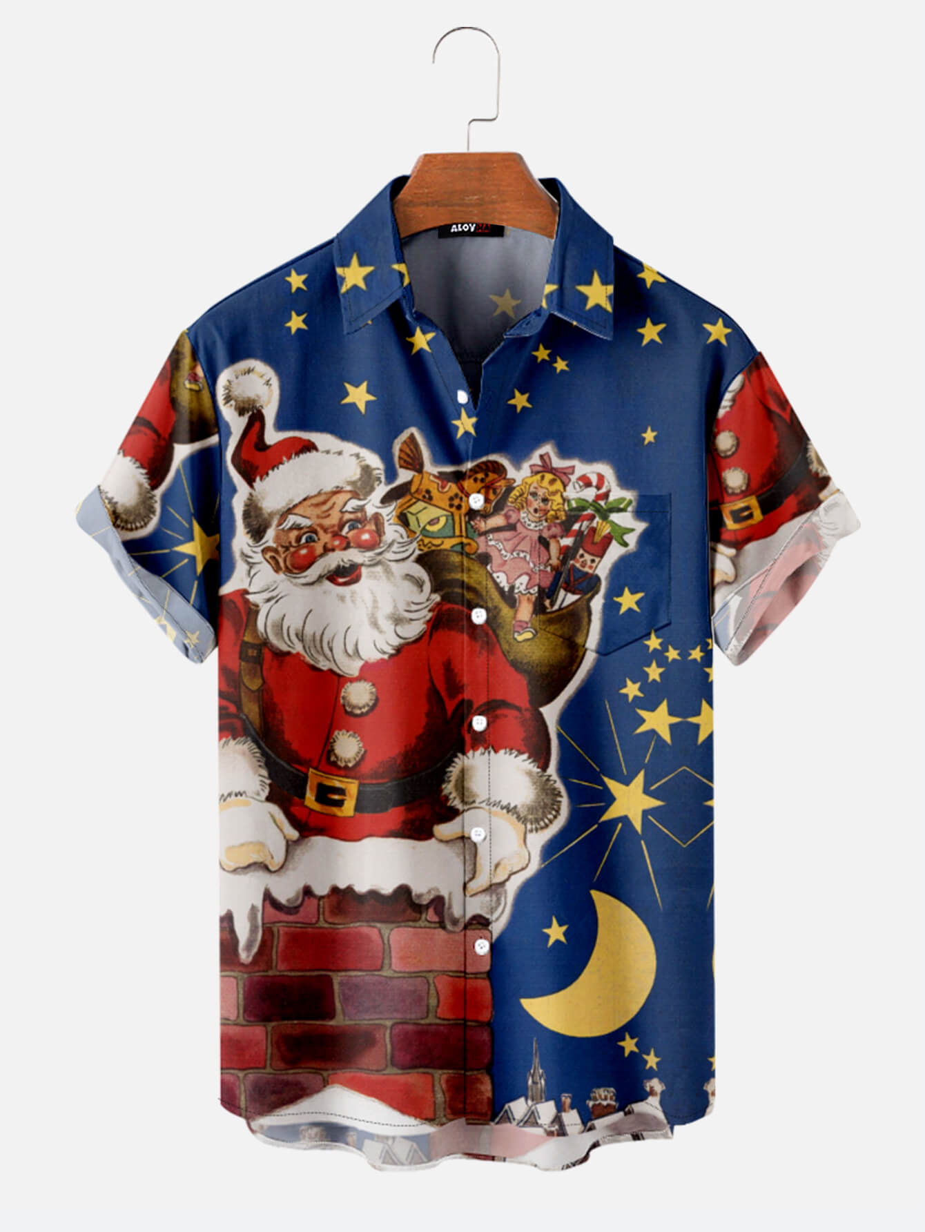 Santa Claus Gift Lapel Shirt