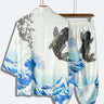 Sea Wave Koi Print Kimono Set