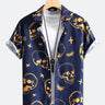 Skull Print Breathable Lapel Shirt