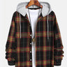 Slouchy Check Print Hooded Overshirt