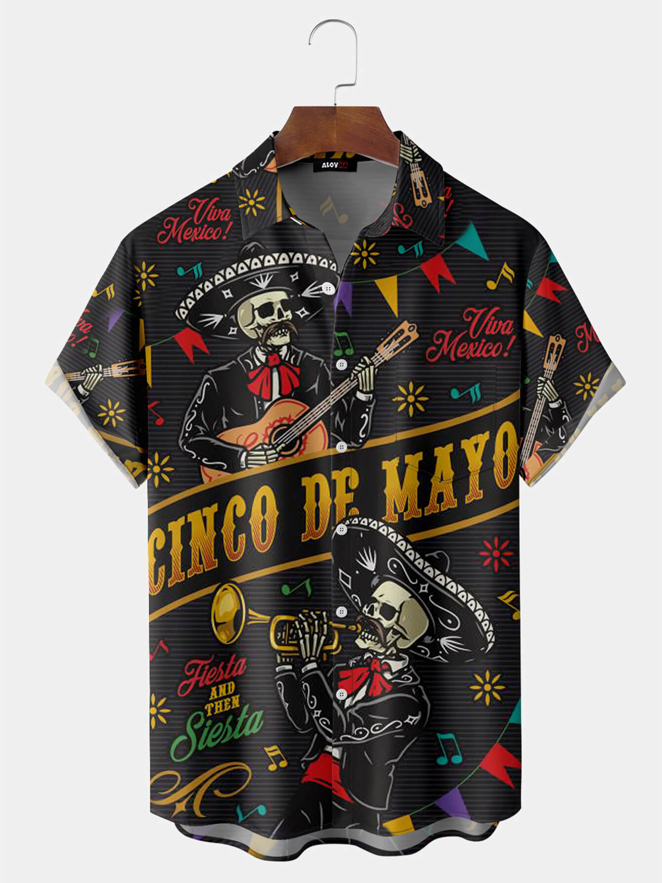 Street Music Skull Print Halloween Shirt