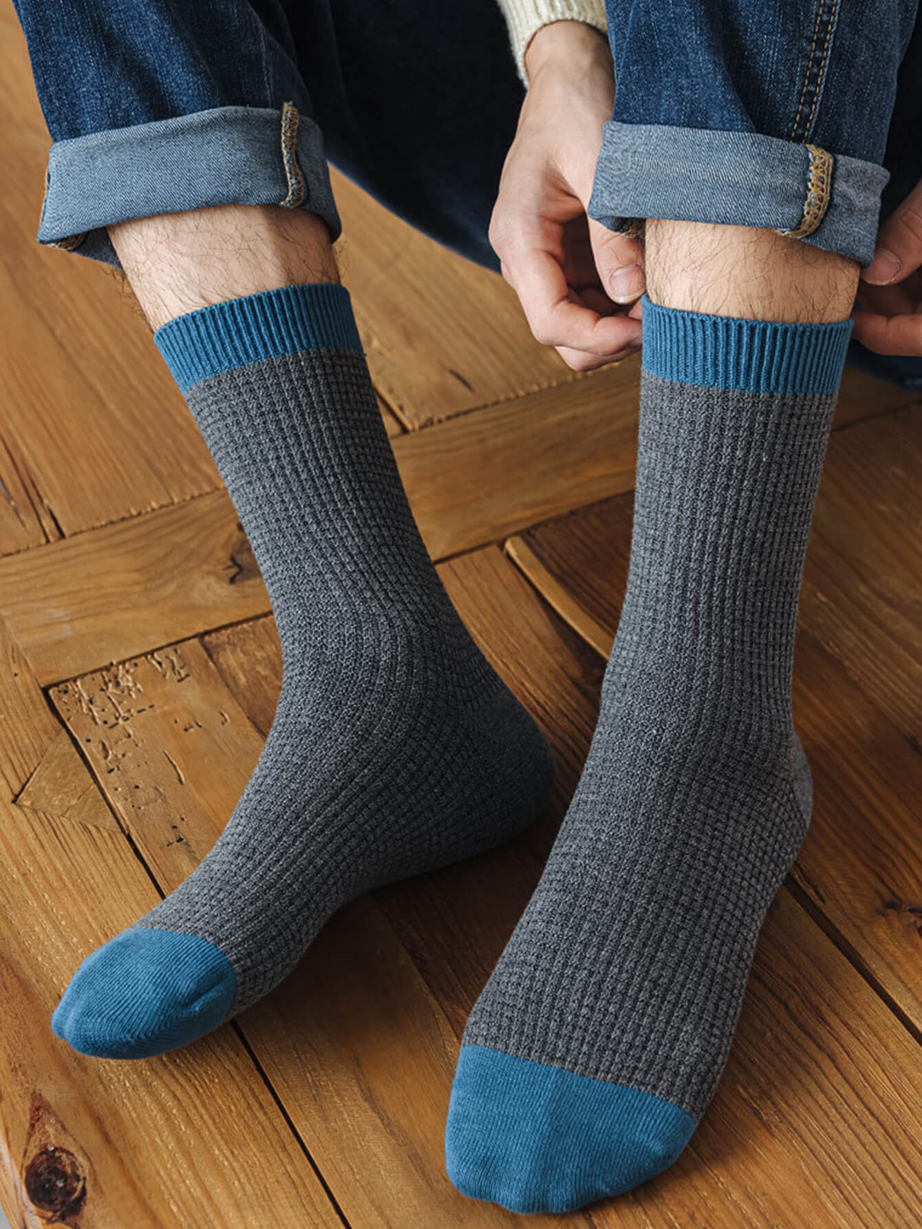 Stylish Patchwork Wear-Resistant Cotton Socks