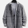 Trendy Fashionable Plaid Button Long Sleeve Jacket