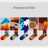 5 Pairs Of Freehand Life Colorful Socks