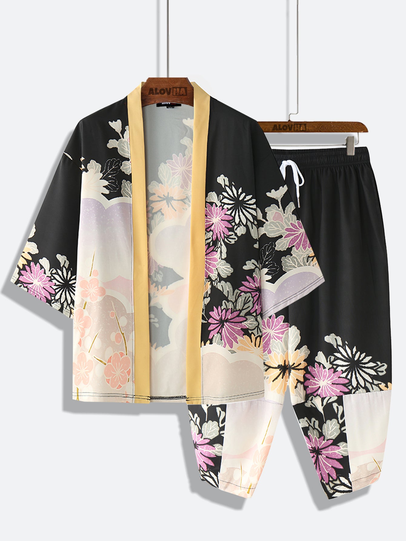 Two Sets Of Flower Pattern Kimonos