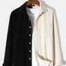 Two Tone Panel Corduroy Long Sleeve Shirt