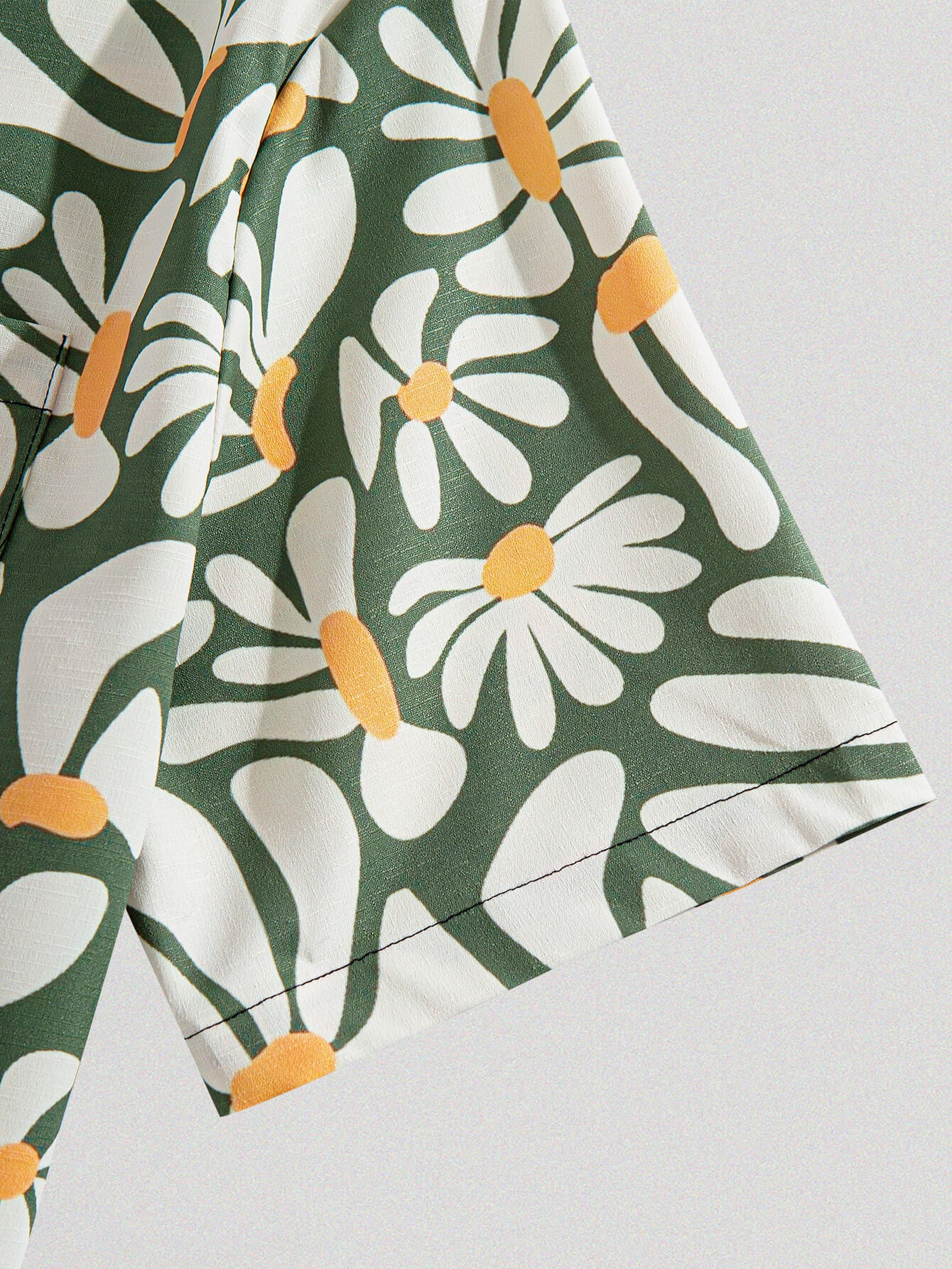 Vacation Abstract Floral Design Button-Up Shirt