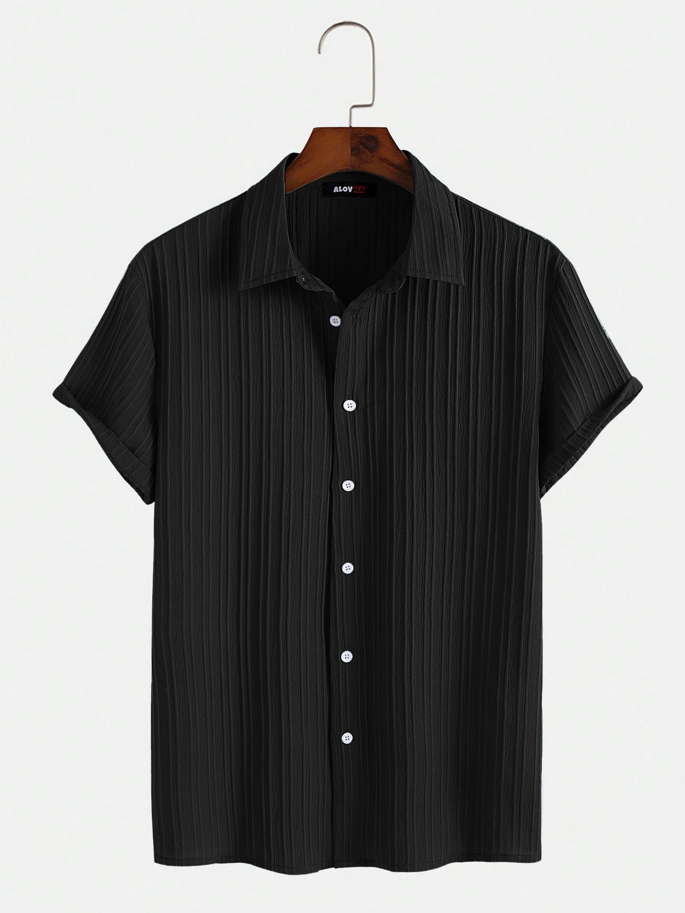 Versatile Texture Solid Color Short-Sleeved Shirt