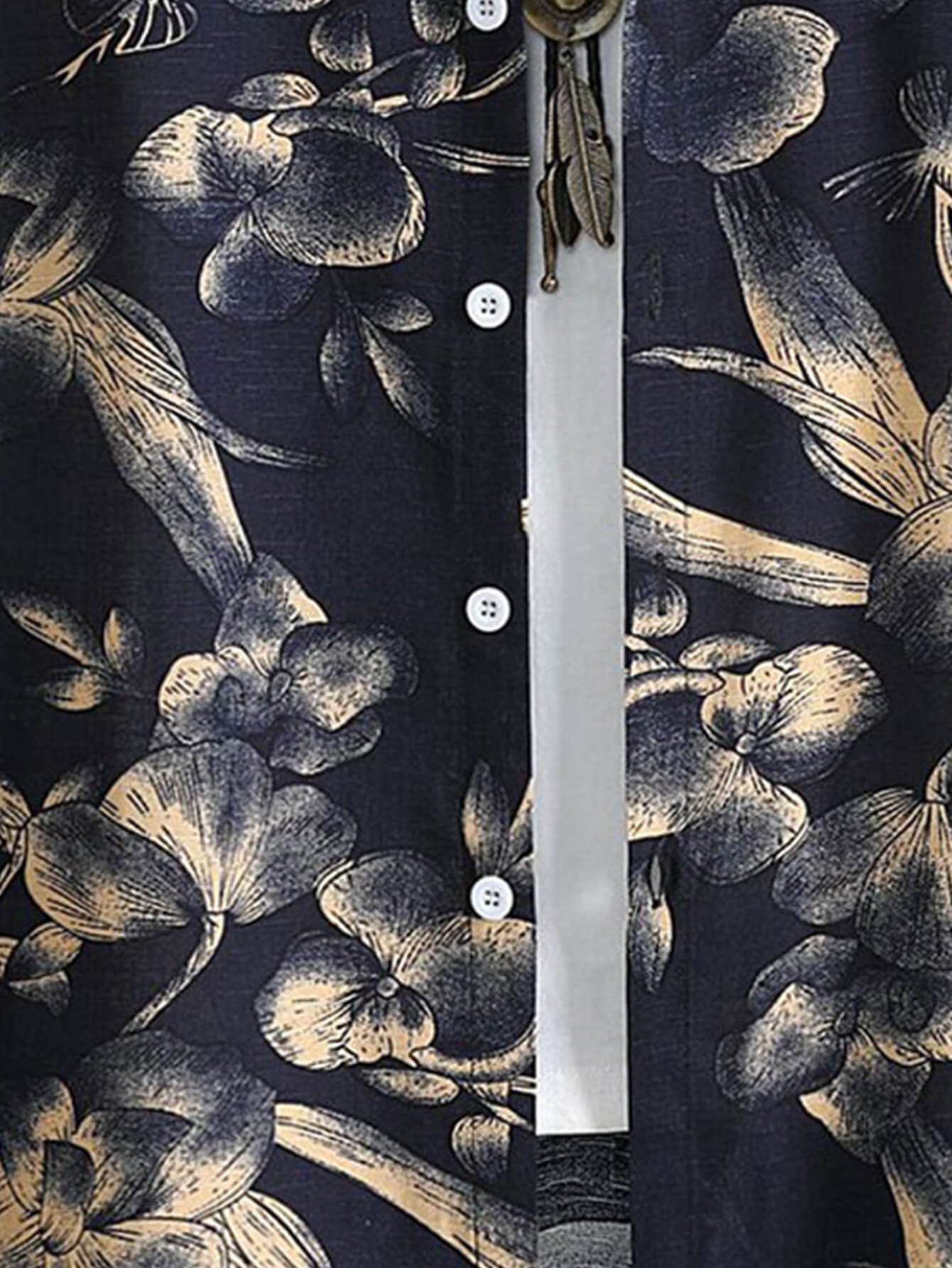 Vintage Dark Tone Floral Print Shirt