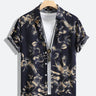 Vintage Dark Tone Floral Print Shirt