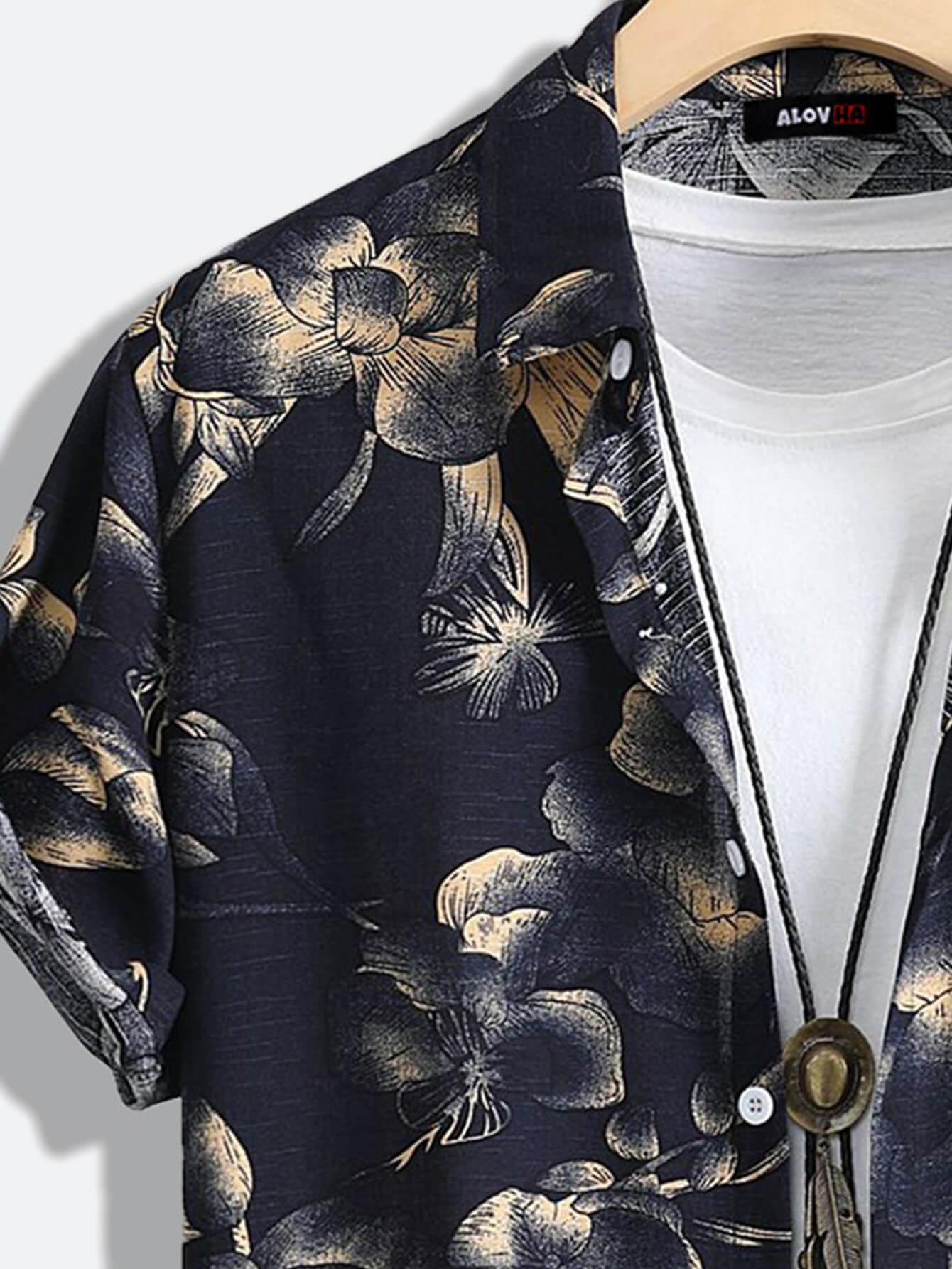 Vintage Dark Tone Floral Print Shirt