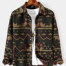 Vintage Ethnic Geometric Pattern Wool Shirt