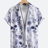 Vintage Floral Skull Mens Shirt