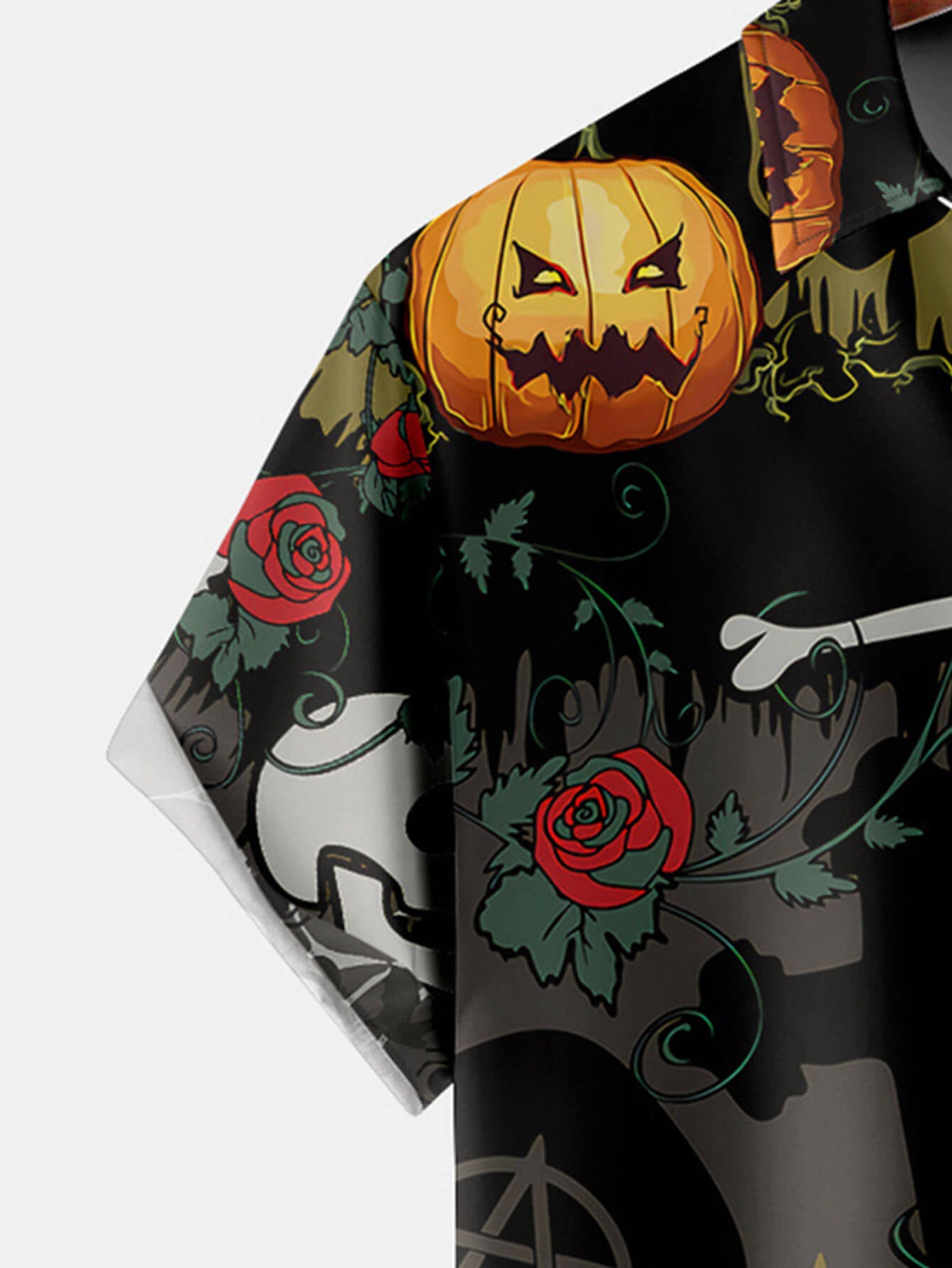 Vintage Halloween Skull Creative Print Button Shirt