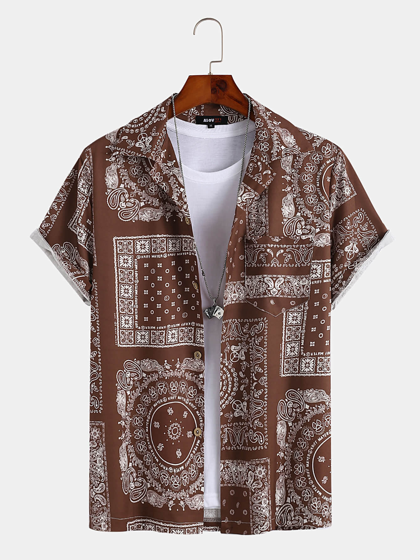 Vintage Paisley Print Collar Shirt