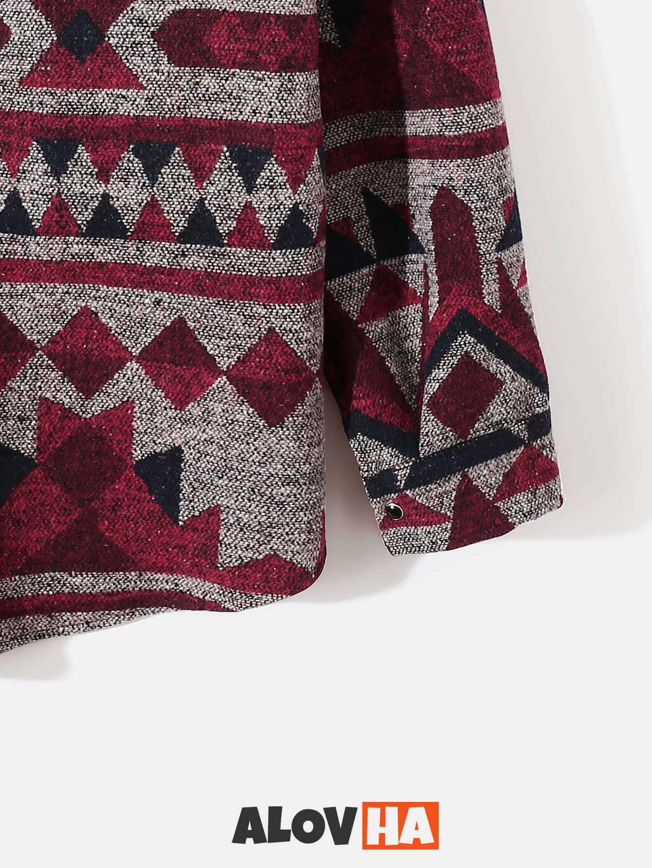 Vintage Red Geometric Wool Shirt