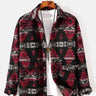 Vintage Style Lapel Long Sleeve Men's Geometric Graphic Print Shirt