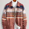 Vintage Tribal Pattern Corduroy Lapel Shirt