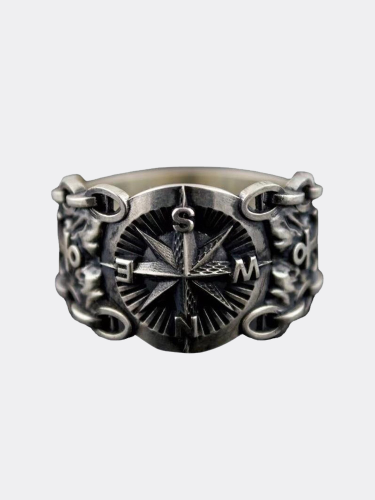 Compass Octagram Alloy Open Ring