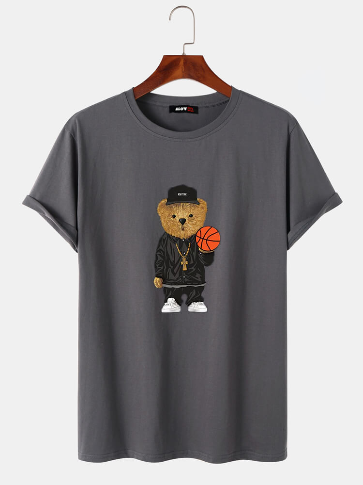 Basketball Bear Cotton T-Shirt