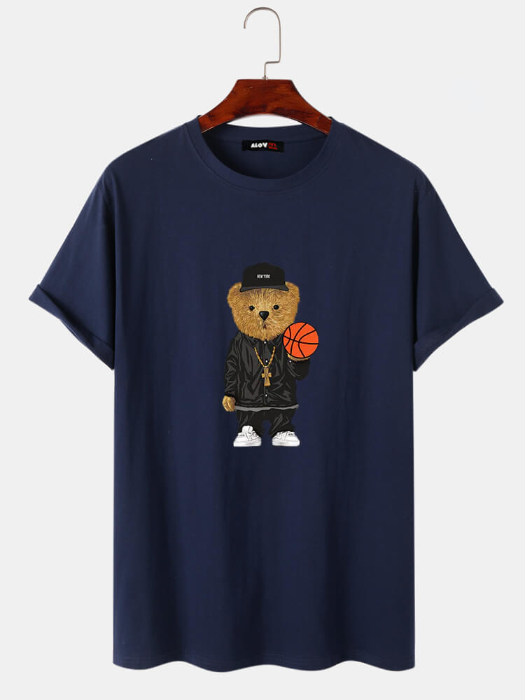 Basketball Bear Cotton T-Shirt