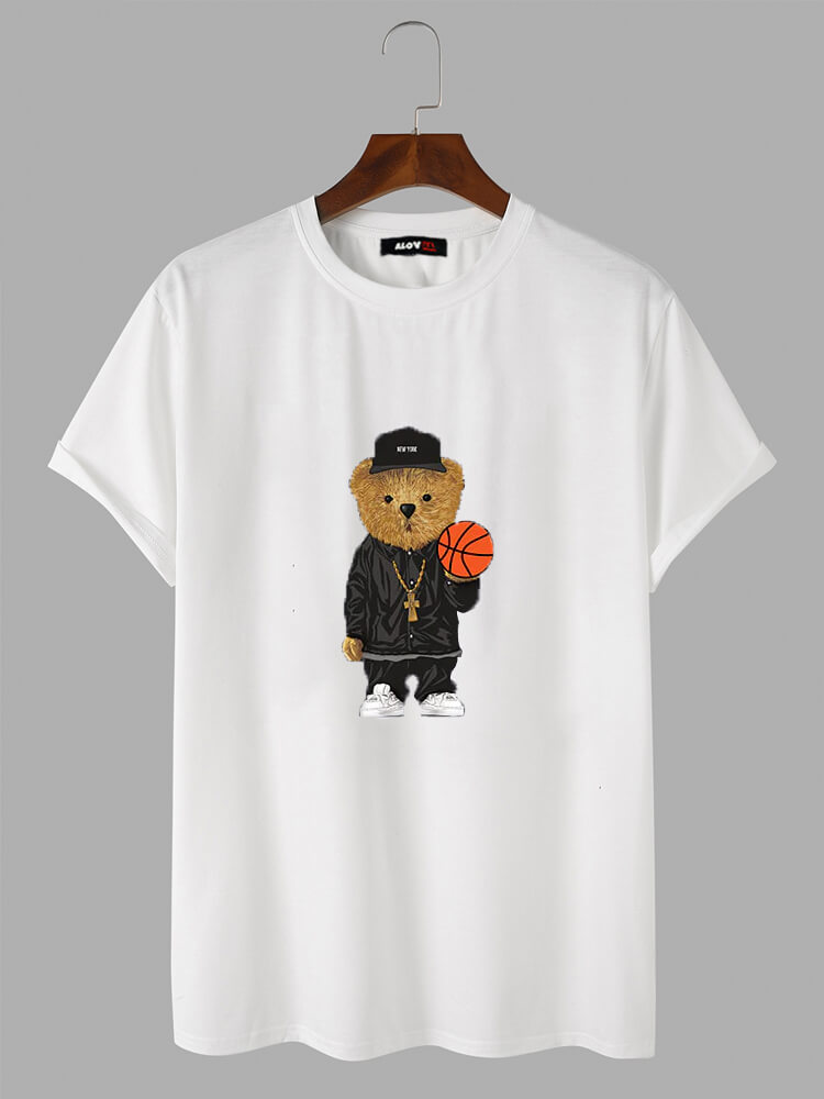 Basketball Bear Cotton T-Shirt