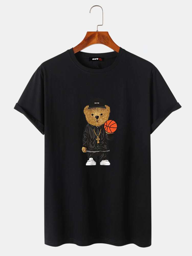 Basketball Bear Cotton T-Shirt