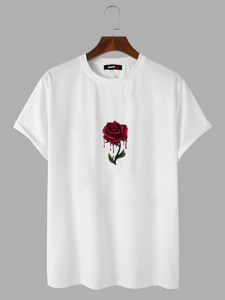 Blood Rose Cotton T-Shirt