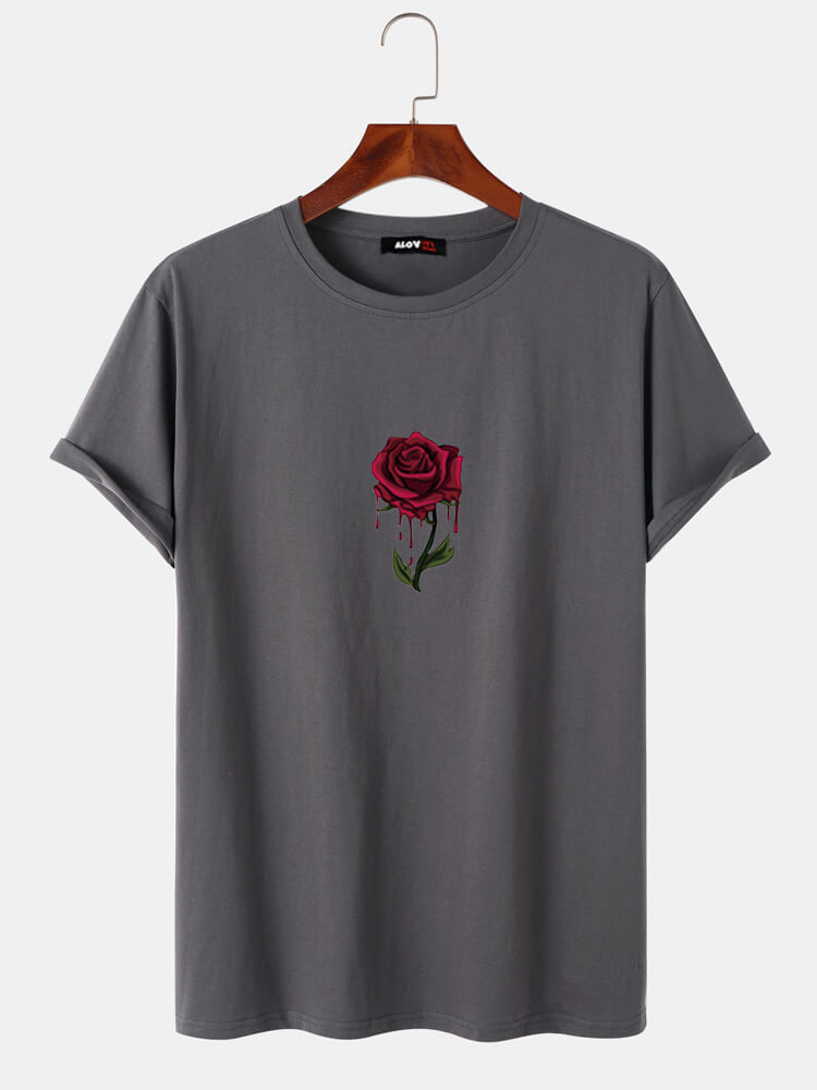 Blood Rose Cotton T-Shirt