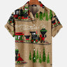 Christmas Train And Tree Print Shirt