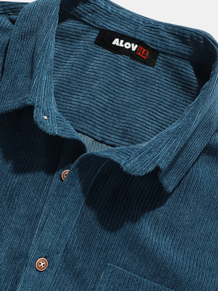 Corduroy Casual Solid Shirt