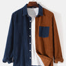 Corduroy Color Block Patchwork Shirt