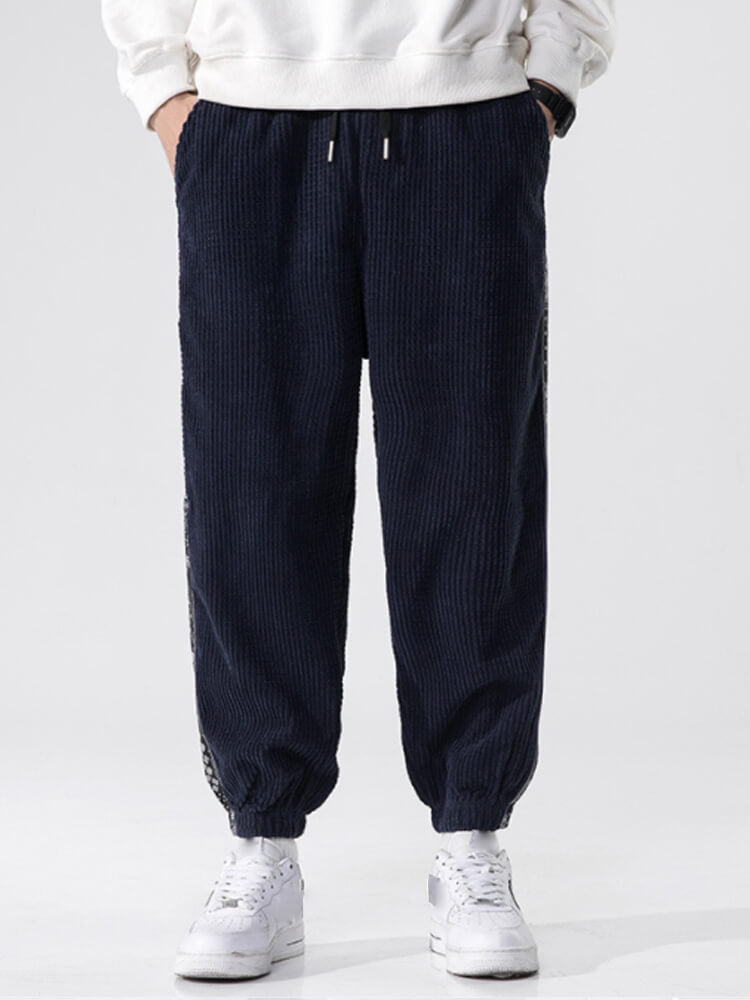 Corduroy Paisley Print Panel Pant